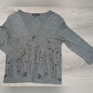 Michele Charcoal Floral Women's Blouse